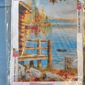 19-7.  Scenic Autumn Lake Diamond Art Kit